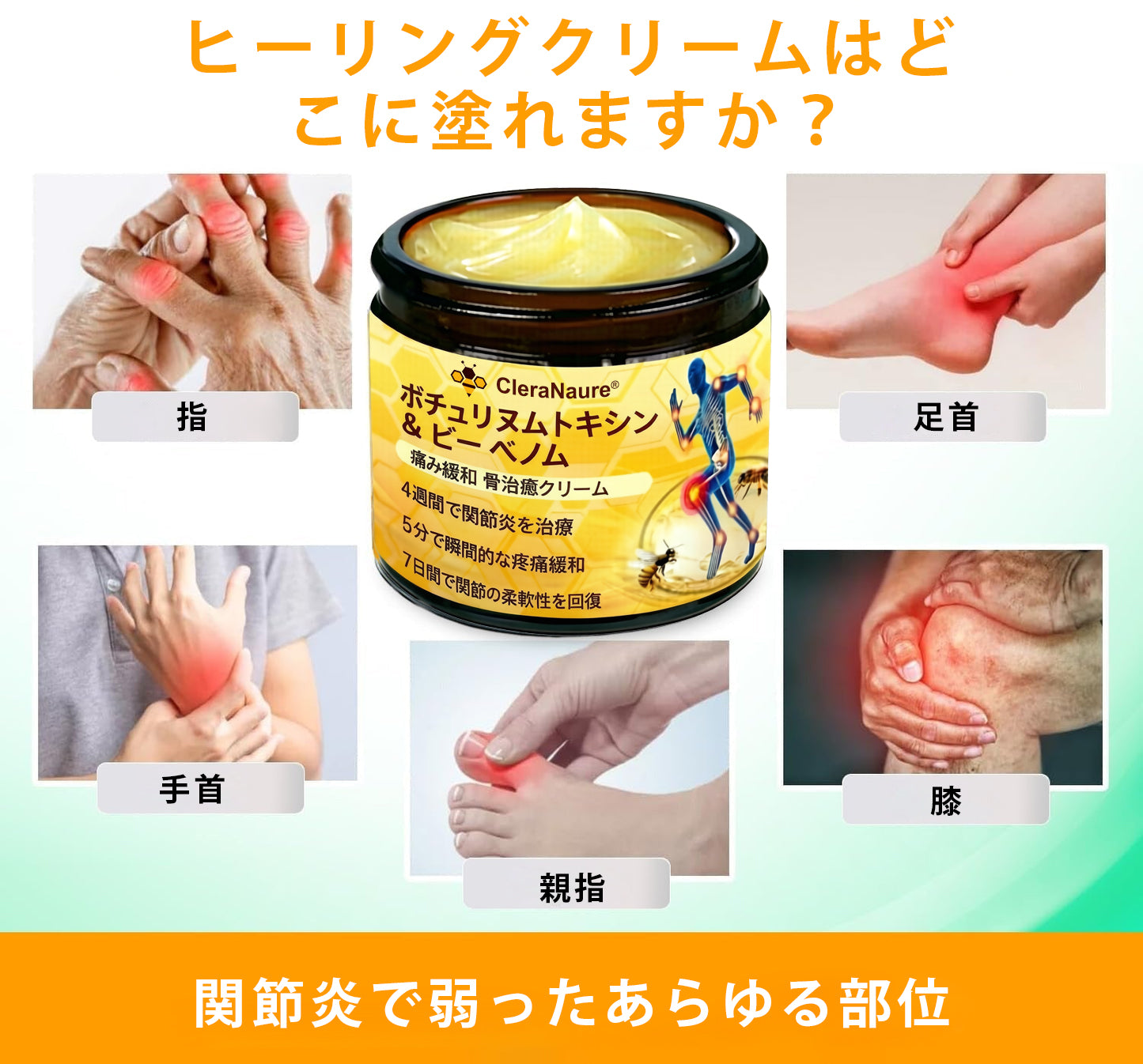 ❄️CleraNaure® ボツリヌストキシン＆蜂毒配合 鎮痛・骨癒合クリーム